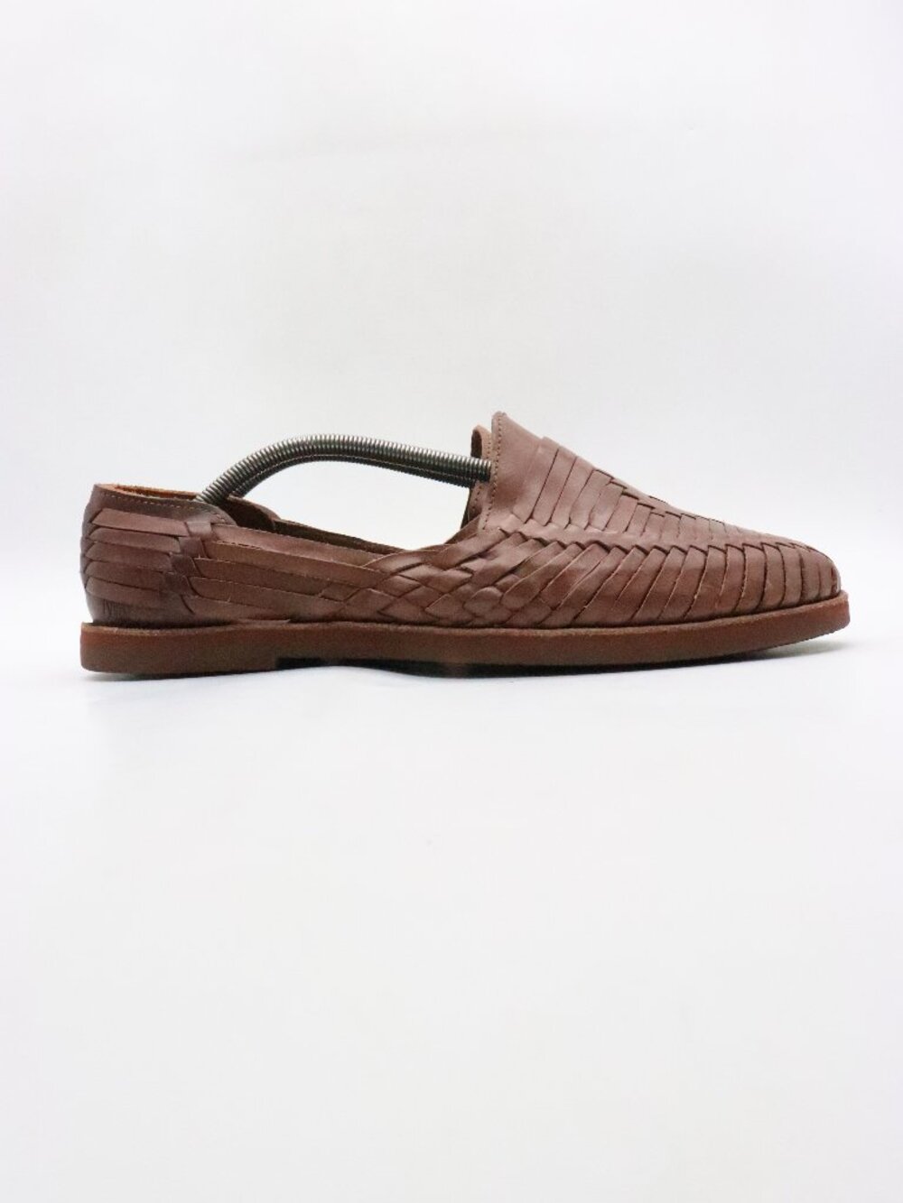 Espiritu Huarache Sandals Men's Size 12 Brown Leather Woven Shoes Slip On Mexico